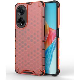 Mobigear Honeycomb OPPO A98 Hülle Hardcase Backcover Stoßfest - Rot