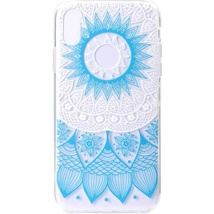 Mobigear Design iPhone XS Max Hülle Flexibles TPU Backcover - Mandala Blau