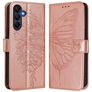 Mobigear Flowers Samsung Galaxy A17 Hülle Klapphülle Geldbörse - Roségold