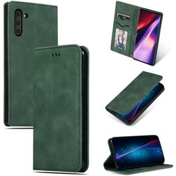 Mobigear Retro Slim Samsung Galaxy Note 10 Hülle Klapphülle - Grün