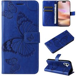 Mobigear Butterfly iPhone 16 Plus Hülle Klapphülle Geldbörse - Blau