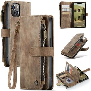 Caseme C30 iPhone 14 Plus Hülle Klapphülle Geldbörse - Braun