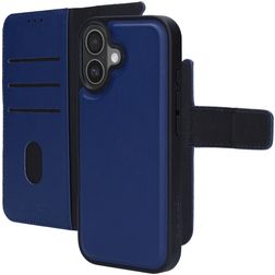 Mobiparts iPhone 17 Hülle Echtes Leder Abnehmbare 2in1 Klapphülle Geldbörse - Blau