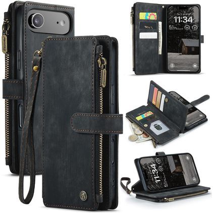 CaseMe C30 iPhone Air Hülle Klapphülle Geldbörse - Schwarz
