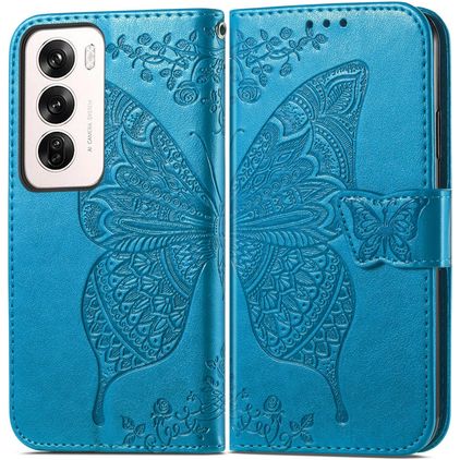 Mobigear Butterfly OPPO Reno 12 Pro Klapphülle Portemonnaie - Blau