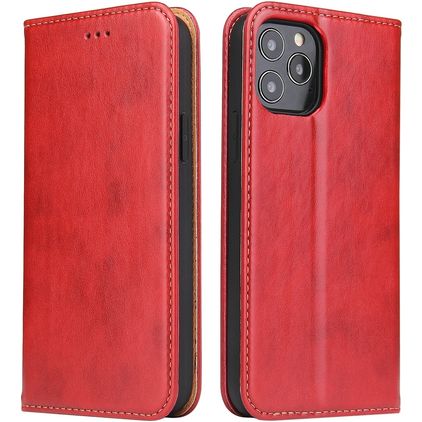 Fierre Shann Art iPhone 12 Pro Hülle Klapphülle Geldbörse - Rot