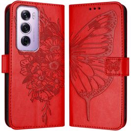 Mobigear Butterfly OPPO Reno 12 Pro Hülle Klapphülle Geldbörse - Rot