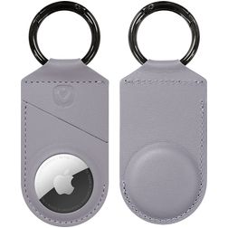 Valenta Snap Apple AirTag Hülle Echtes Leder Schlüsselanhänger - Lila