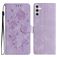 Mobigear Flowers Samsung Galaxy A17 Hülle Klapphülle Geldbörse - Lila