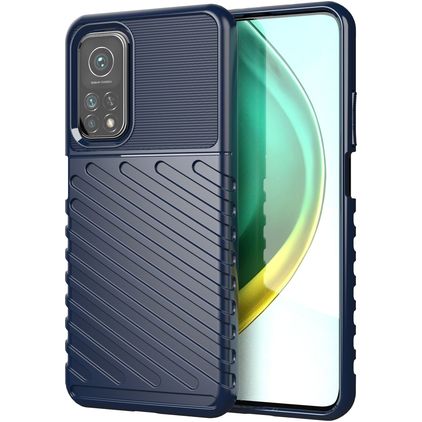 Mobigear Groove Xiaomi Mi 10T Hülle Flexibles TPU Backcover - Blau