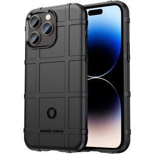 Mobigear Rugged Shield iPhone 14 Pro Max Hülle Flexibles TPU Backcover Stoßfest - Schwarz