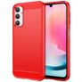 Mobigear Brushed Slim Samsung Galaxy A24 Hülle Flexibles TPU Backcover - Rot