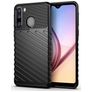 Mobigear Groove Samsung Galaxy A21 Hülle Flexibles TPU Backcover - Schwarz