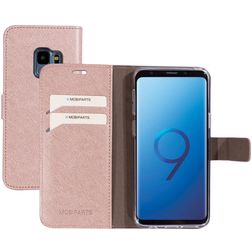 Mobiparts Saffiano Wallet Samsung Galaxy S9 Hülle Klapphülle Geldbörse - Pink