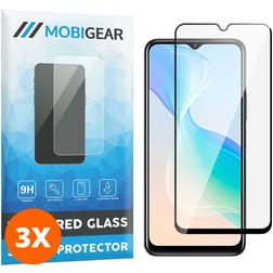 Mobigear Premium Vivo Y33s Panzerglas Displayschutz - Hüllenfreundlich - Schwarz (3er Pack)