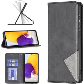 Mobigear Rhombus Slim Samsung Galaxy A73 Hülle Klapphülle - Schwarz