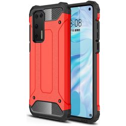 Mobigear Outdoor Huawei P40 Hülle Hardcase Backcover Stoßfest - Rot