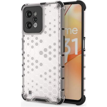 Mobigear Honeycomb Realme C31 Hülle Hardcase Backcover Stoßfest - Weiß