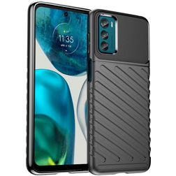 Mobigear Groove Motorola Moto G42 Hülle Flexibles TPU Backcover - Schwarz