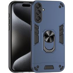 Mobigear Armor Ring Samsung Galaxy M55 Hülle Hardcase Backcover Stoßfest mit Ringhalter - Blau