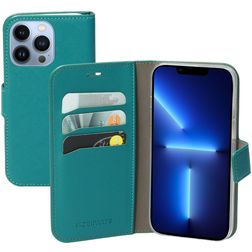 Mobiparts Saffiano Wallet iPhone 13 Pro Klapphülle Portemonnaie - Türkis