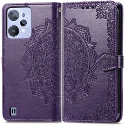 Mobigear Mandala Realme C31 Hülle Klapphülle Geldbörse - Lila