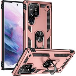 Mobigear Armor Ring Samsung Galaxy S23 Ultra Hülle Hardcase Backcover Stoßfest mit Ringhalter - Roségold