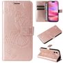 Mobigear Butterfly iPhone 16 Hülle Klapphülle Geldbörse - Roségold