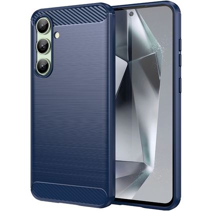 Mobigear Brushed Slim Samsung Galaxy S24 FE Hülle Flexibles TPU Backcover - Blau