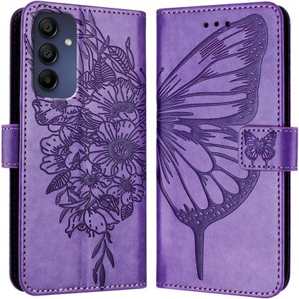 Mobigear Butterfly Samsung Galaxy A16 Hülle Klapphülle Geldbörse - Lila