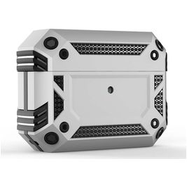 Mobigear Armor Apple AirPods Pro 1 Stoßfeste Hardcase Hülle - Silber