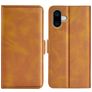 Mobigear Slim Magnet iPhone 16 Hülle Klapphülle Geldbörse - Cognac