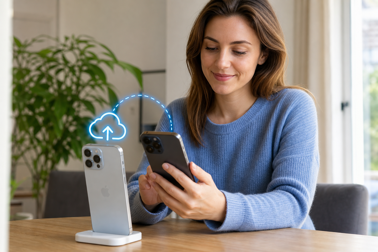 Wie funktioniert die drahtlose Übertragung über ein iCloud-Backup?