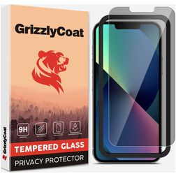 GrizzlyCoat Easy Fit AntiSpy iPhone 13 Mini Panzerglas Displayschutz Privacy - Hüllenfreundlich + Montagerahmen