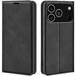 Mobigear Retro Slim iPhone 17 Pro Max Hülle Klapphülle Geldbörse - Schwarz