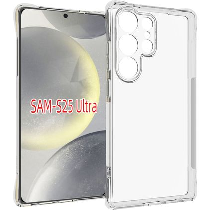 Mobigear Cushion Durchsichtig Samsung Galaxy S25 Ultra Hülle Flexibles TPU Backcover - Transparent
