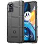 Mobigear Rugged Shield Motorola Moto G22 Hülle Flexibles TPU Backcover Stoßfest - Schwarz