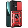 Mobigear Armor Ring Cam Slide Xiaomi 13 Hülle Hardcase Backcover Stoßfest mit Ringhalter und Kamera Slider - Rot