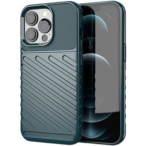 Mobigear Groove iPhone 13 Pro Max Hülle Flexibles TPU Backcover - Grün
