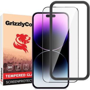 GrizzlyCoat Easy Fit iPhone 14 Pro Panzerglas Displayschutz - Hüllenfreundlich + Montagerahmen