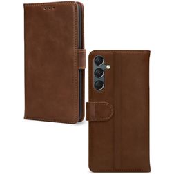 Mobilize Wallet Samsung Galaxy A24 Hülle Echtes Leder Klapphülle Geldbörse - Braun