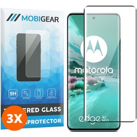 Mobigear Premium Motorola Edge 40 Neo Panzerglas Gehärtetes Glas Displayschutz - Hüllenfreundlich (3er Pack)
