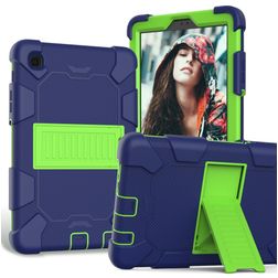 Mobigear ShieldStand Samsung Galaxy Tab A7 Lite Hülle Kunststoff,Silikon Backcover + Ständer - Blau / Grün