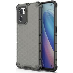 Mobigear Honeycomb OPPO Find X5 Lite Hülle Hardcase Backcover Stoßfest - Schwarz