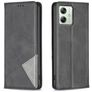 Mobigear Rhombus Slim Motorola Moto G54 Hülle Klapphülle - Schwarz