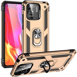 Mobigear Armor Ring Xiaomi Redmi 10C Hardcase Backcover Shockproof mit Ringhalter - Gold