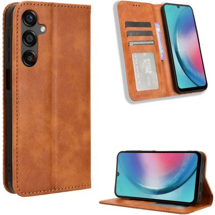 Mobigear Sensation Samsung Galaxy M55 Hülle Klapphülle Geldbörse - Braun