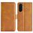 Mobigear Slim Magnet Samsung Galaxy A37 Klapphülle Portemonnaie - Cognac