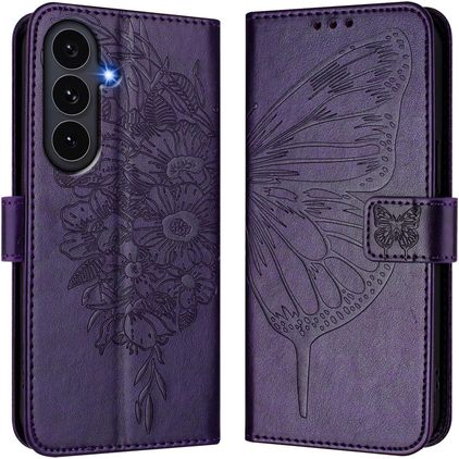 Mobigear Butterfly Samsung Galaxy S26 FE Hülle Klapphülle Geldbörse - Lila