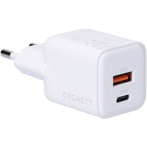Cygnett Powerplus Dual USB / USB-C Ladegerät Power Delivery 35W - Weiß